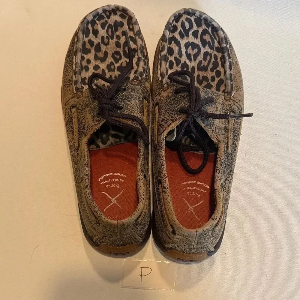 Twisted X Leopard Print Casual Moccasin - Brown and Black